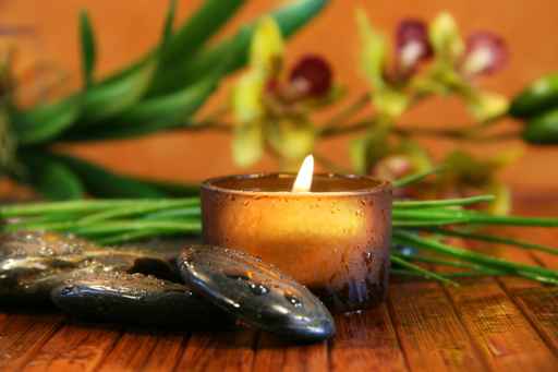 rock and candle